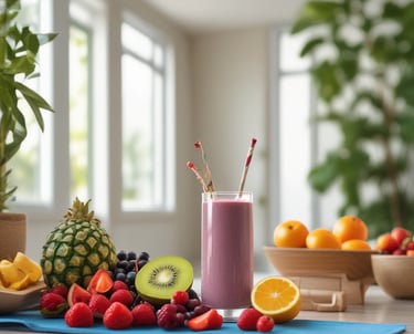 A cozy scene featuring a folded Thryve-Mind sweatshirt, a yoga mat rolled beside it, and a cooking apron hanging nearby.