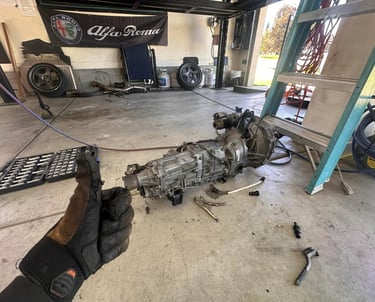 Subaru Forester transmission removal mobile mechanic