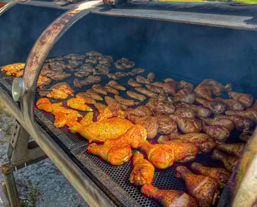 meat on the smoker