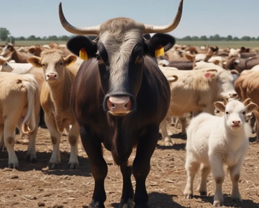A close-up image of fresh livestock in a farm setting.