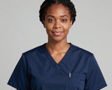 A confident nurse smiling after passing the NCLEX exam.