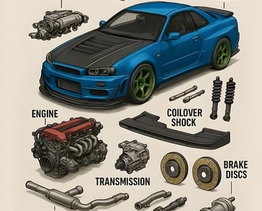 Differnt Nissan GT-R Parts