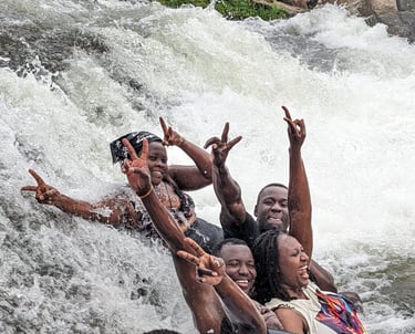 Exhilarating water massage and white water rafting experience at Busowoko Falls, Jinja, with us.