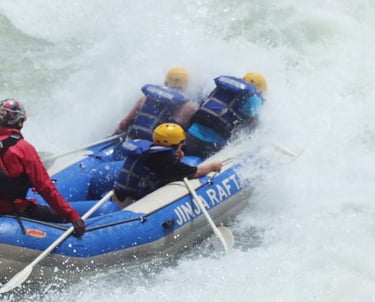 Exciting white water rafting adventure tour featuring professional guides navigating river nile