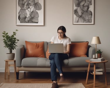 A friendly French tutor explaining language concepts to a student in a cozy study room.