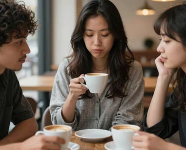 A cozy community hall with people enjoying various activities together.