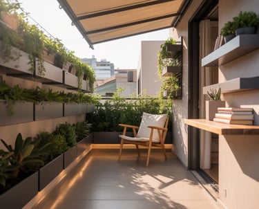 Balconies and small terraces are often the easiest place to start. Even narrow layouts can work with