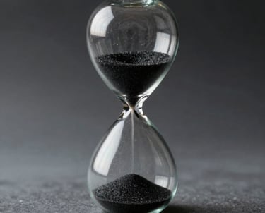 A sleek minimalist clock with hour marks dissolving into scattered digital numbers against a dark background.