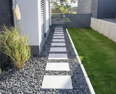 Montaj borduri și rigole din beton, exemplu de amenajare profesională