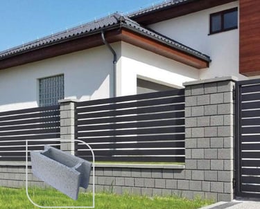 Zid  de gardrealizat din bolțari de zidărie, 