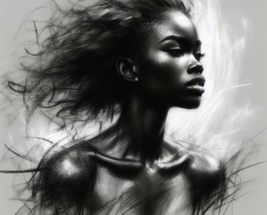 a black and white photo of a woman with a hairdoodle