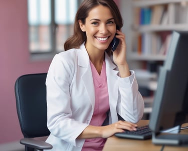 Technician setting up home sleep study equipment in a patient’s bedroom.
