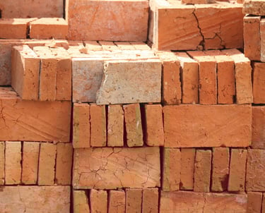 Tabique rojo recocido material de construcción