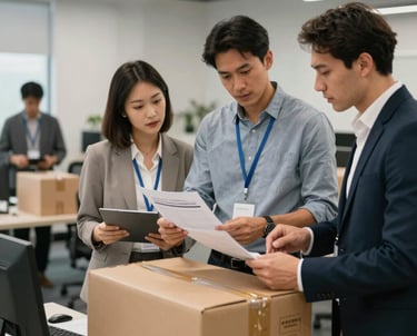 Modern laboratory scientists examining microbial cultures under microscopes with industrial equipment in the background.