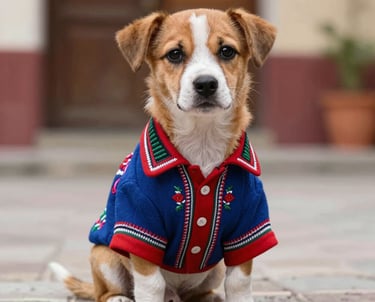 Perrito con ropa típica