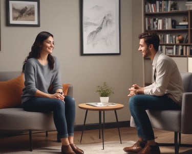 A serene massage room bathed in soft natural light with calming decor.