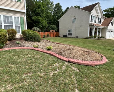 Flower bed that had a large tree removed that we then redesigned as shown in other pictures.