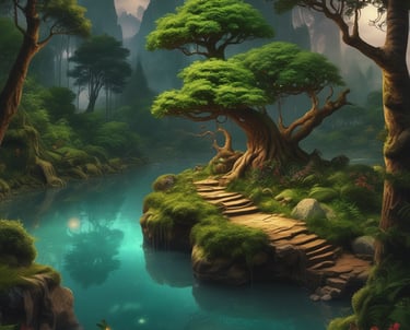 Soundboard interface showing buttons for ambient sounds like forest, tavern, and battle.