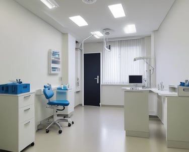 A professional consultant discussing clinic setup plans with a doctor in a modern office.