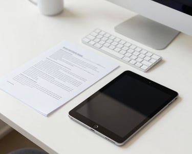 black magnifying glass on white paper