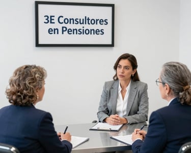Professional business team having a serious meeting around a conference table in an office.