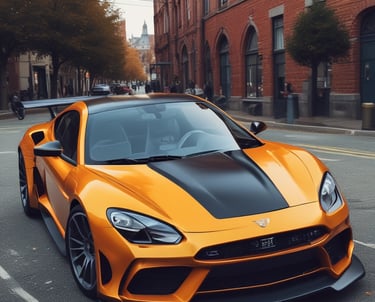 Close-up of a sleek car being wrapped with matte black wrapfolie on a sunny day