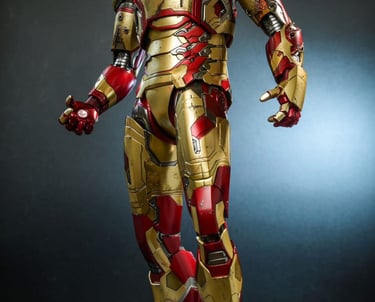 Figura coleccionable de acción de Iron Man Mark 42 con daño de batalla