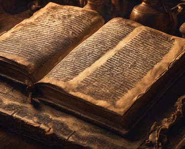 An ancient book on the desk