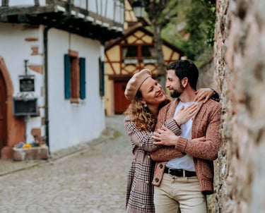 un couple lors d'une séance photo à Kaysersberg