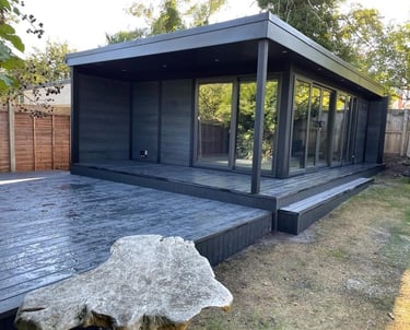 Henley garden room, with canopy and decking