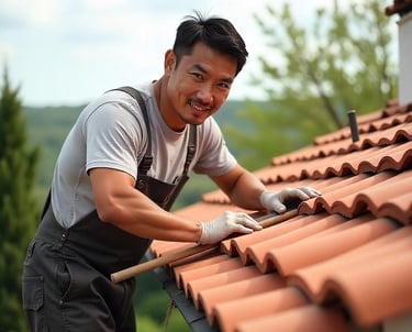 Professional roofing team installing new shingles on a residential home in New Jersey