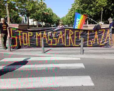Banderole stop massacre à Gaza