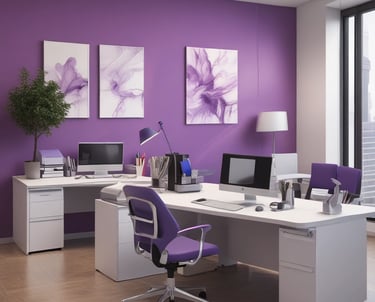 An elegantly designed room features modern wooden furniture, with various types of seating and shelving. The space is well-lit due to large windows that allow natural light to stream in. Hanging geometric pendant lights add to the stylish atmosphere. The decor includes colorful throw pillows and minimal decorative pieces.