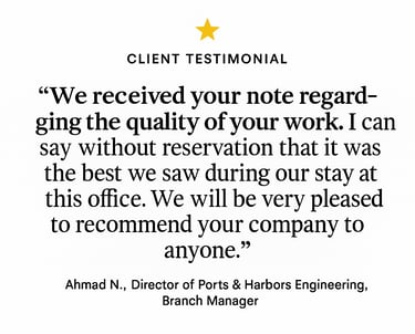 Quote from our first client 