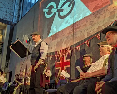 Actors on stage at Lichfield Sandfields Pumping Station