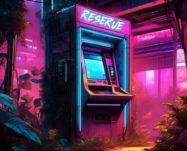 a futuristic atm that says "reserve" on it.