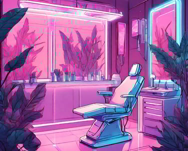 a futuristic esthetics treatment room