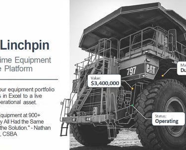 Asset Linchpin, Image of Truck. The Real-Time Equipment Intelligence Platform. 