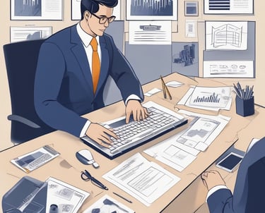 A professional consultant discussing strategies with a client in a modern office.