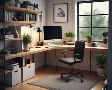 A technician assisting a homeowner with a computer setup.