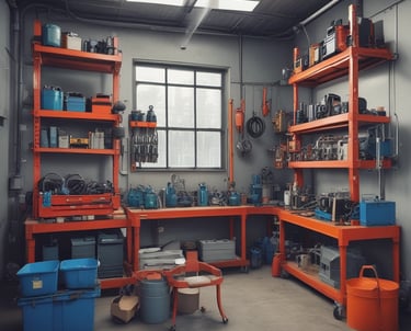 gray vehicle being fixed inside factory using robot machines