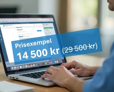 En man fyller i en onlineundersökning på sin dator.