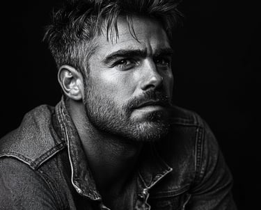 Male with frown line