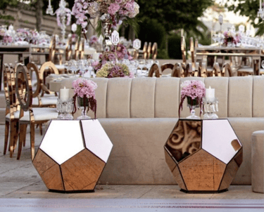 Luxury wedding table decoration with floral design and seating setup in Bodrum