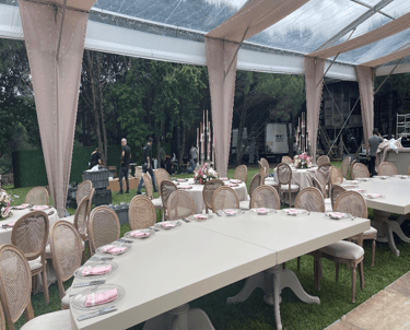 Outdoor wedding reception setup with table styling and decoration in Bodrum