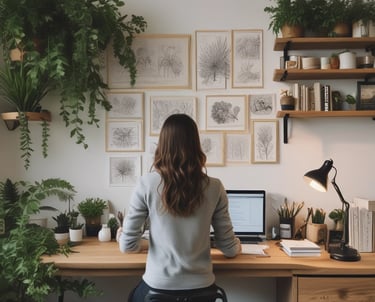 A vibrant workspace with a diverse team collaborating around a table filled with notebooks and coffee cups.