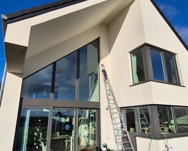 a house with a ladder ladder and a ladder