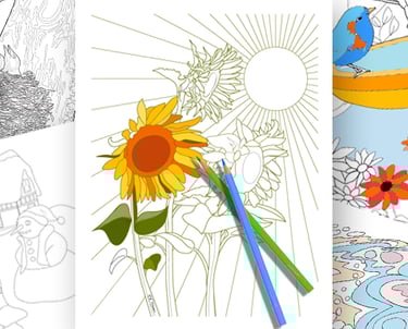 a selection of coloring pages