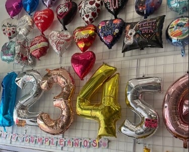 Padrísimos globos de numeros y microfoil