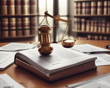 A vibrant building with a yellow facade and a red roof, surrounded by leafy trees and blue skies. The structure has a sign for a Shakti establishment and another sign for a lawyer's office. The windows are framed with green shutters, and there are several plants in front of the building.
